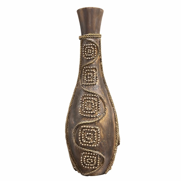 Carved Wooden Decorative Vase - Picture 8 of 8